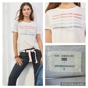 Anthropologie x Sol Angeles Good Things Are Coming! Cotton Tee T-Shirt XL